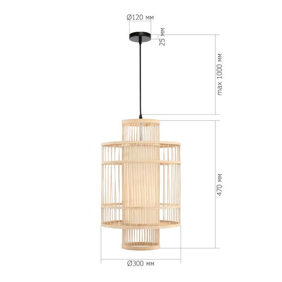SL6241.523.01 Светильник подвесной ST-Luce Древесный/Белый E27 1*40W ALMA, изображение 6