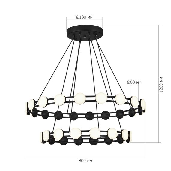 SL6610.403.36 Светильник подвесной ST-Luce черный/белый LED 1*70W 4000K MONRO, изображение 5