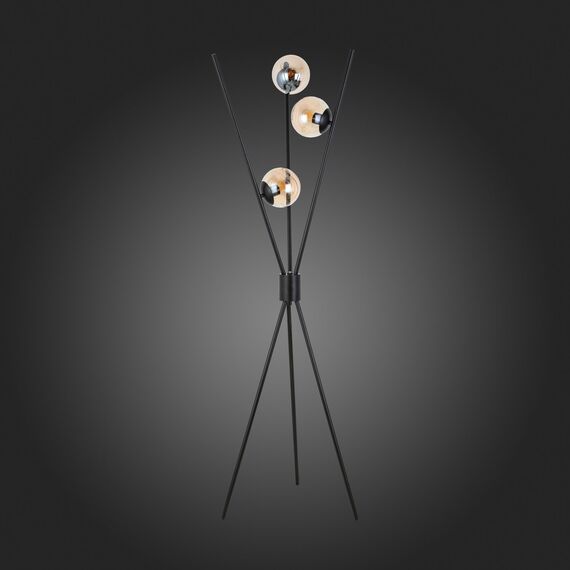 SL549.505.03 Торшер ST-Luce Черный/Коньячный E27 3*40W STAMPO, изображение 5