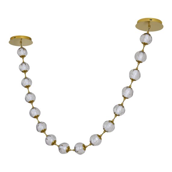 SL6520.303.16 Светильник подвесной ST-Luce латунь/прозрачный с пузырьками воздуха LED 1*80W 4000K HELMI, изображение 2