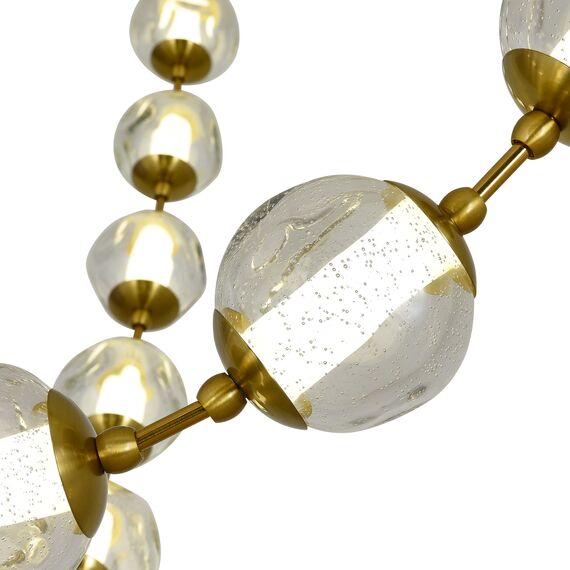 SL6520.303.16 Светильник подвесной ST-Luce латунь/прозрачный с пузырьками воздуха LED 1*80W 4000K HELMI, изображение 5