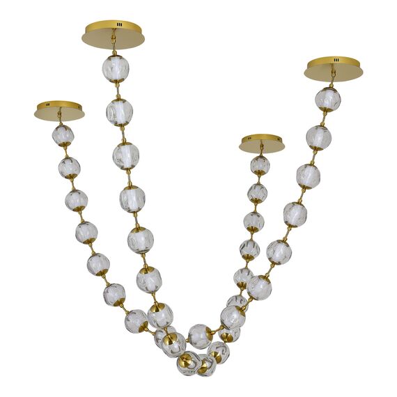 SL6520.303.16 Светильник подвесной ST-Luce латунь/прозрачный с пузырьками воздуха LED 1*80W 4000K HELMI, изображение 6