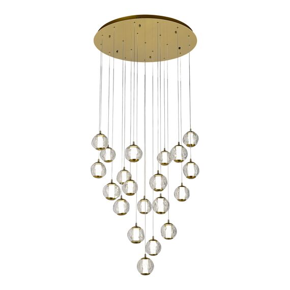 SL6520.303.20 Светильник подвесной ST-Luce латунь/прозрачный с пузырьками воздуха LED 1*100W 4000K HELMI