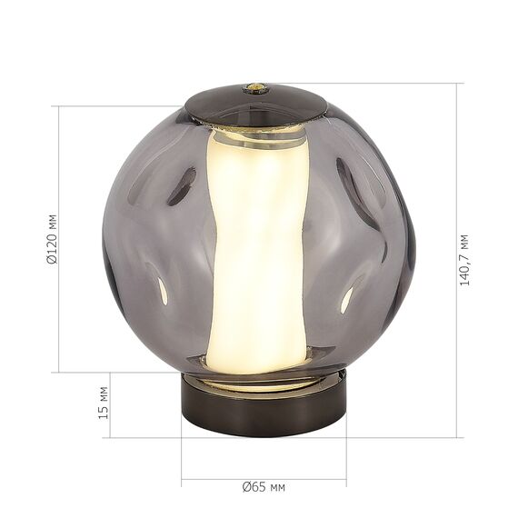 SL6520.404.01 Прикроватная лампа ST-Luce черный жемчуг/прозрачно-дымчатый LED 1*5W 4000K HELMI, изображение 7