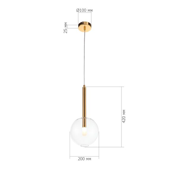 SL1054.203.01 Светильник подвесной ST-Luce Золотистый/Прозрачный G9 1*5W SOFIO, изображение 10