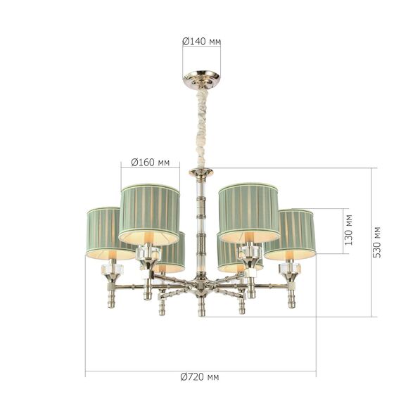 SL1121.103.06 Люстра подвесная ST-Luce Никель/Оливковый E14 6*40W OLEO, изображение 7