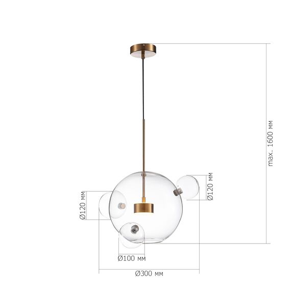 SL1133.203.01 Светильник подвесной ST-Luce Латунь/Прозрачный LED 1*14W 3000K BOPONE, изображение 7