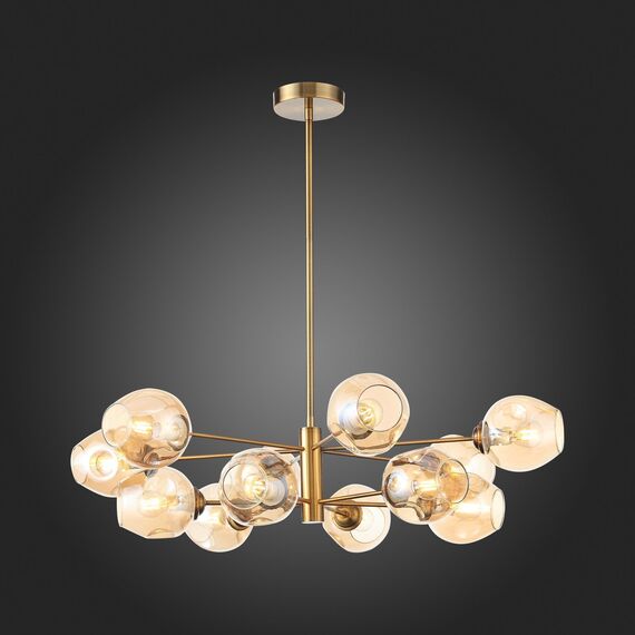 SL1500.203.12 Светильник подвесной ST-Luce Золотистый/Янтарный E14 12*40W FOVIA, изображение 5