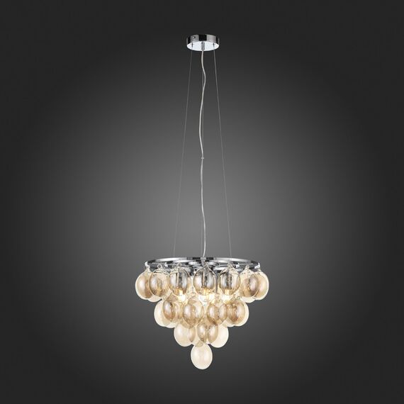 SL432.203.05 Светильник подвесной ST-Luce Хром/Коньячный E27 5*60W SOSPIRO, изображение 2