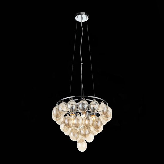 SL432.203.05 Светильник подвесной ST-Luce Хром/Коньячный E27 5*60W SOSPIRO, изображение 4