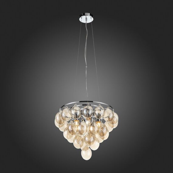 SL432.203.05 Светильник подвесной ST-Luce Хром/Коньячный E27 5*60W SOSPIRO, изображение 5