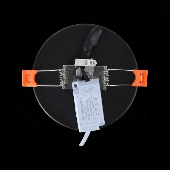 ST104.402.06 Светильник встраиваемый Черный LED 1*6W 3000K 468Lm Ra>80 120° IP20 D110xH20 170-240V Встраиваемые светильники, изображение 7