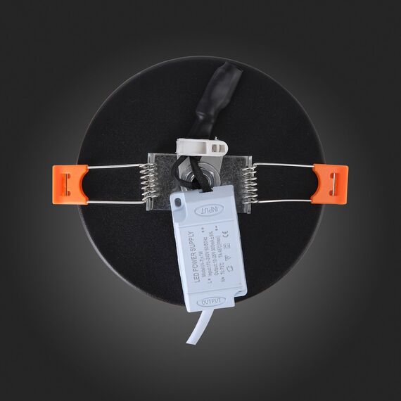 ST104.402.06 Светильник встраиваемый Черный LED 1*6W 3000K 468Lm Ra>80 120° IP20 D110xH20 170-240V Встраиваемые светильники, изображение 8