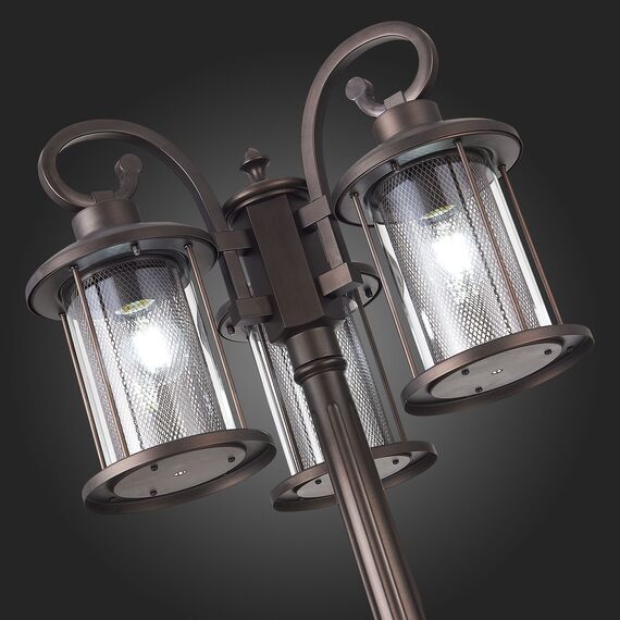 SL080.425.03 Светильник уличный наземный ST-Luce Темный кофе/Прозрачный, Темный кофе E27 3*100W LASTERO, изображение 11