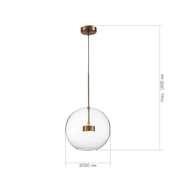 SL1133.223.01 Светильник подвесной ST-Luce Латунь/Прозрачный LED 1*14W 3000K BOPONE, изображение 5