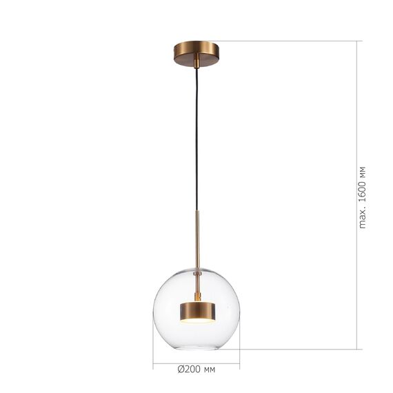 SL1133.233.01 Светильник подвесной ST-Luce Латунь/Прозрачный LED 1*14W 3000K BOPONE, изображение 5