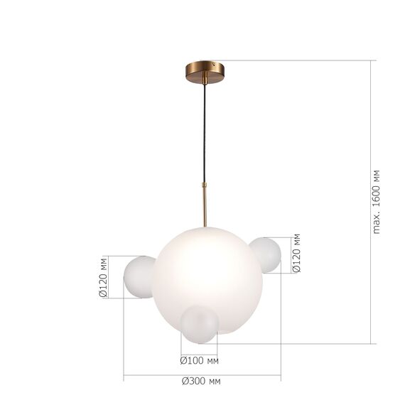 SL1133.503.01 Светильник подвесной ST-Luce Латунь/Белый E27 1*60W BOPONE, изображение 6