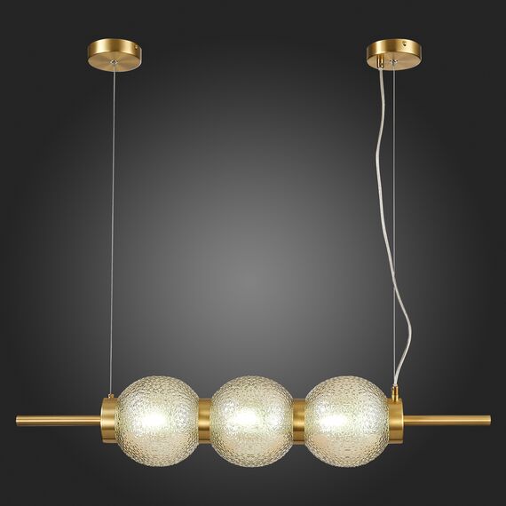 SL1155.313.03 Светильник подвесной ST-Luce Латунь/Коньячный E14 3*40W MARENA, изображение 2