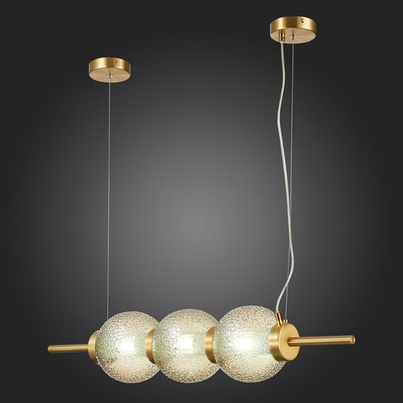 SL1155.313.03 Светильник подвесной ST-Luce Латунь/Коньячный E14 3*40W MARENA, изображение 8