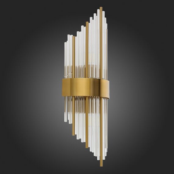 SL1158.301.02 Светильник настенный ST-Luce Латунь/Латунь, Прозрачный E14 2*60W NITIDO, изображение 4