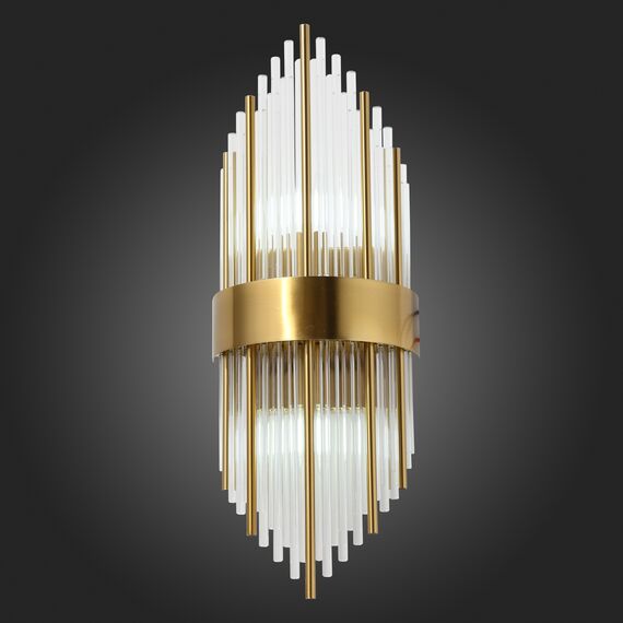 SL1158.301.02 Светильник настенный ST-Luce Латунь/Латунь, Прозрачный E14 2*60W NITIDO, изображение 6