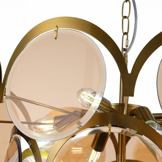 SL1161.333.09 Люстра подвесная ST-Luce Латунь/Янтарный E14 9*60W FAZIA, изображение 9