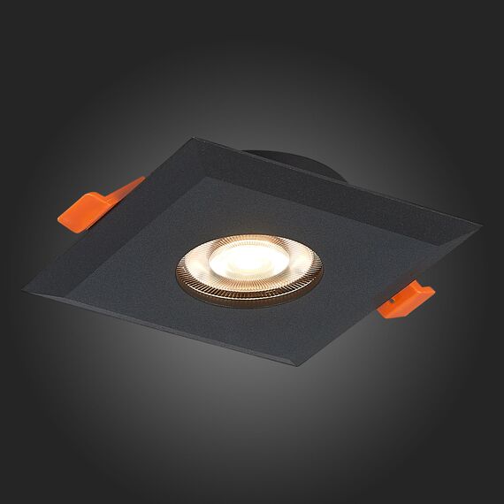 ST204.408.01 Св-к встр. Черный GU10 1*50W  L94xW94xH25 220V Без ламп Встраиваемые светильники, изображение 2