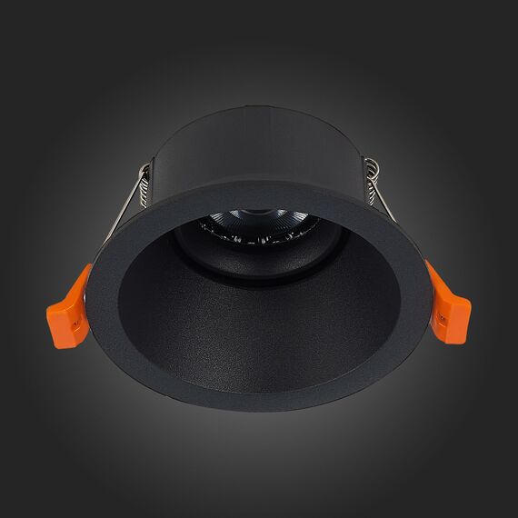 ST207.408.01 Св-к встр. Черный GU10 1*50W  D103xH52 220V Без ламп Встраиваемые светильники, изображение 5