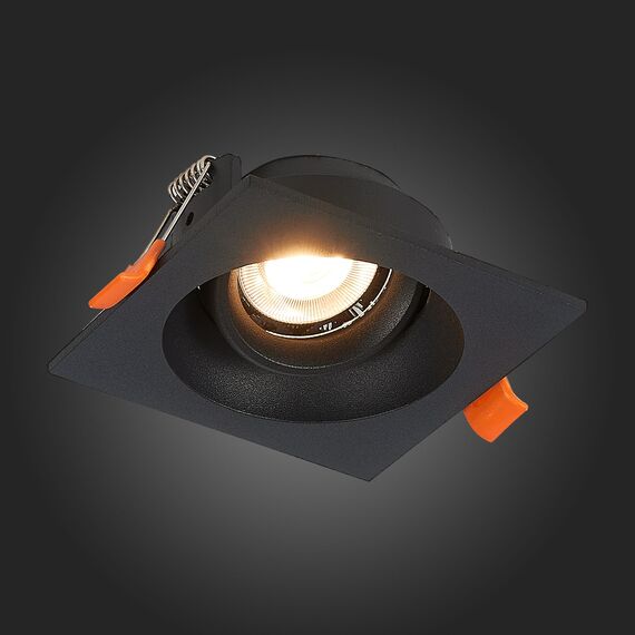 ST208.418.01 Св-к встр. Черный GU10 1*50W  L94xW94xH40 220V Без ламп Встраиваемые светильники, изображение 2