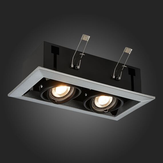 ST250.148.02 Св-к встр. Черный GU10 2*50W  L245xW126xH70 220V Без ламп Встраиваемые светильники, изображение 2