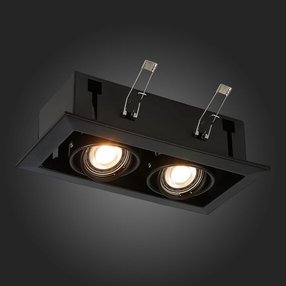 ST250.448.02 Св-к встр. Черный GU10 2*50W  L245xW126xH70 220V Без ламп Встраиваемые светильники, изображение 2