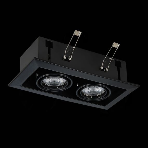 ST250.448.02 Св-к встр. Черный GU10 2*50W  L245xW126xH70 220V Без ламп Встраиваемые светильники, изображение 4