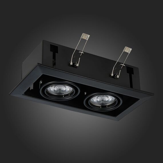 ST250.448.02 Св-к встр. Черный GU10 2*50W  L245xW126xH70 220V Без ламп Встраиваемые светильники, изображение 5