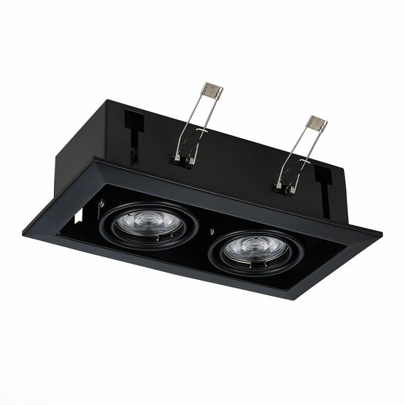 ST250.448.02 Св-к встр. Черный GU10 2*50W  L245xW126xH70 220V Без ламп Встраиваемые светильники, изображение 6