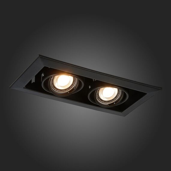 ST250.448.02 Св-к встр. Черный GU10 2*50W  L245xW126xH70 220V Без ламп Встраиваемые светильники, изображение 8
