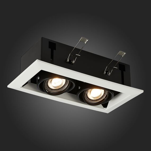 ST250.548.02 Св-к встр. Черный GU10 2*50W  L245xW126xH70 220V Без ламп Встраиваемые светильники, изображение 2