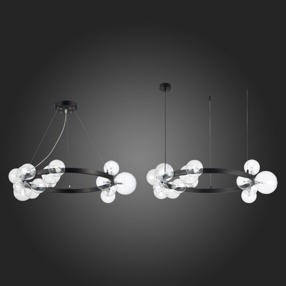 SL1165.403.15 Светильник подвесной ST-Luce Черный/Прозрачный G4 15*5W NECTON, изображение 2