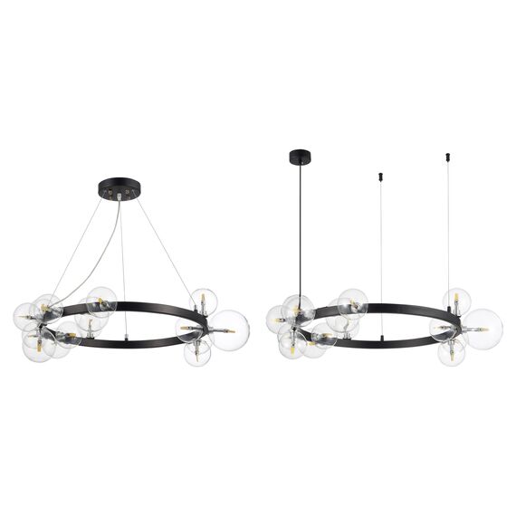 SL1165.403.15 Светильник подвесной ST-Luce Черный/Прозрачный G4 15*5W NECTON, изображение 6