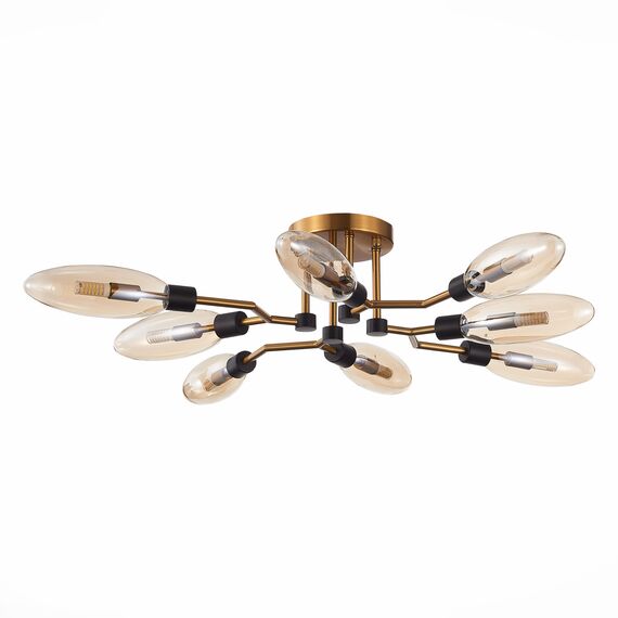 SL1174.302.08 Люстра потолочная ST-Luce Латунь/Коньячный G9 8*5W DESIMA, изображение 6