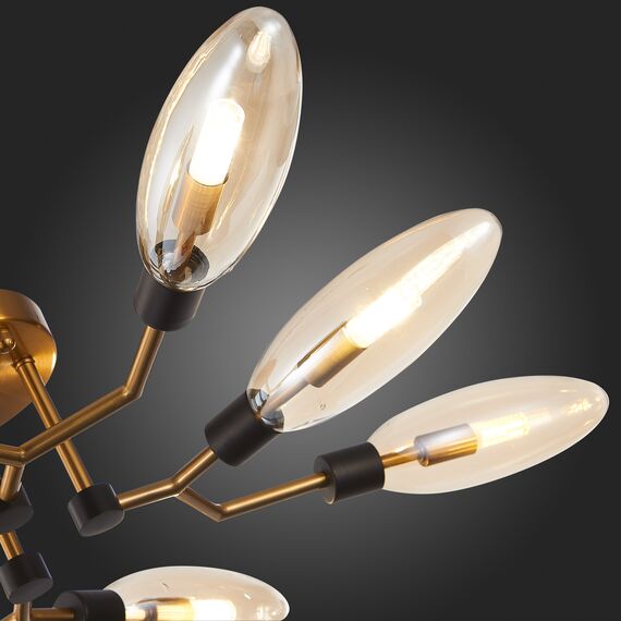 SL1174.302.08 Люстра потолочная ST-Luce Латунь/Коньячный G9 8*5W DESIMA, изображение 8