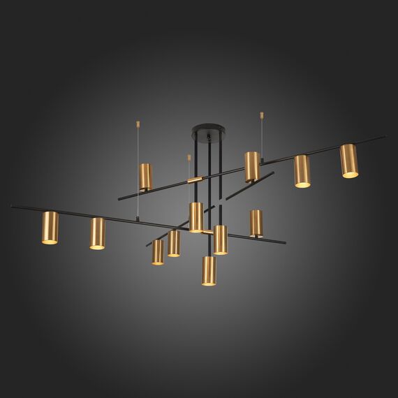 SL1206.402.12 Светильник потолочный ST-Luce Черный/Латунь GU10 12*7W SORMANO, изображение 2