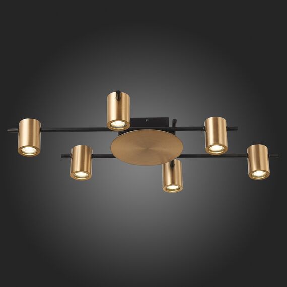 SL1207.402.06 Светильник потолочный ST-Luce Черный/Латунь GU10 6*7W VEROLI, изображение 5