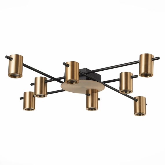 SL1207.402.08 Светильник потолочный ST-Luce Черный/Латунь GU10 8*7W VEROLI, изображение 3