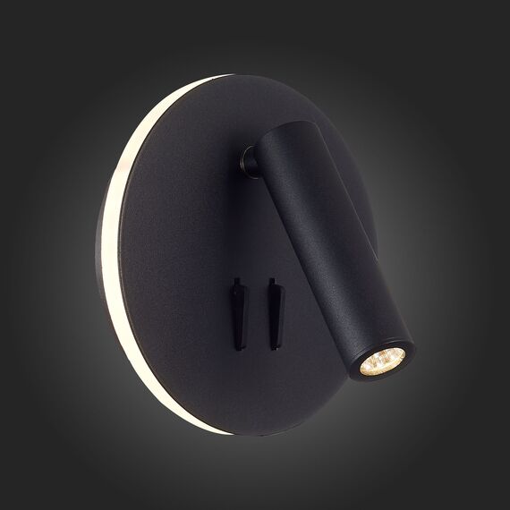 SL1586.413.01 Светильник настенный Черный LED 1*8W 3000K 624Lm Ra>80 24° IP20 L-xW155xH155 170-240V Настенные светильники, изображение 2