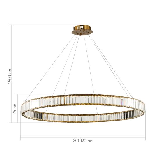 SL1622.313.01 Люстра подвесная ST-Luce Латунь/Прозрачный LED 1*68W 4000K TIVOLI, изображение 10