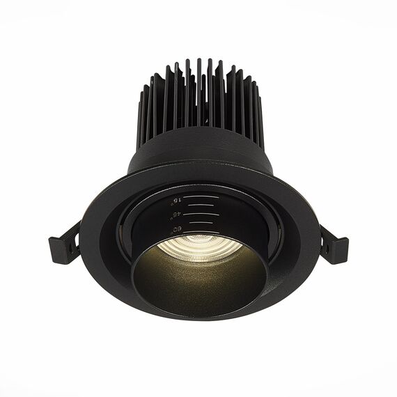 ST701.448.12 Св-к встр. Zoom Черный LED 1*12W 4000K 960Lm Ra90 15°-60° IP20 D115xH95 170-240V Встраиваемые светильники, изображение 6