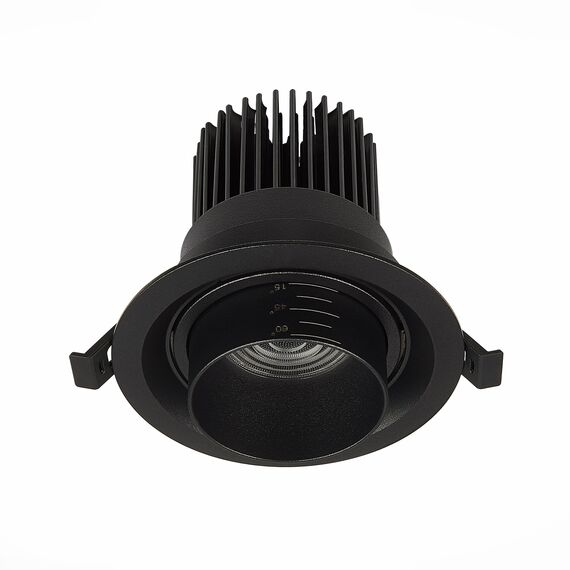 ST701.448.12 Св-к встр. Zoom Черный LED 1*12W 4000K 960Lm Ra90 15°-60° IP20 D115xH95 170-240V Встраиваемые светильники, изображение 9