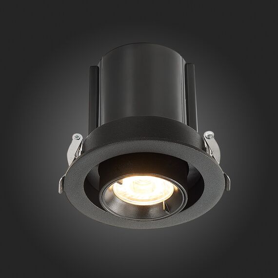 ST702.338.12 Св-к встр. Черный LED 1*12W 3000K 900Lm Ra80 24° IP20 D90xH92 180-240V Встраиваемые светильники, изображение 5