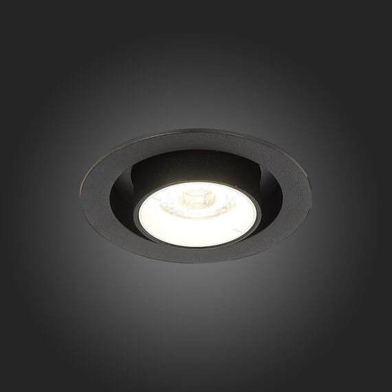 ST702.438.12 Св-к встр. Черный LED 1*12W 3000K 900Lm Ra80 24° IP20 D90xH92 180-240V Встраиваемые светильники, изображение 2