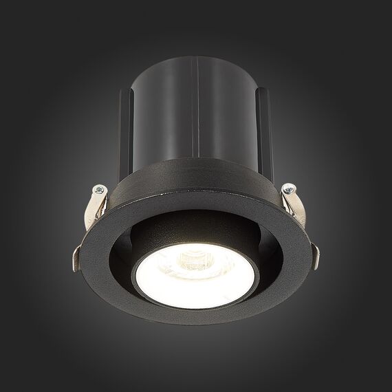 ST702.438.12 Св-к встр. Черный LED 1*12W 3000K 900Lm Ra80 24° IP20 D90xH92 180-240V Встраиваемые светильники, изображение 5